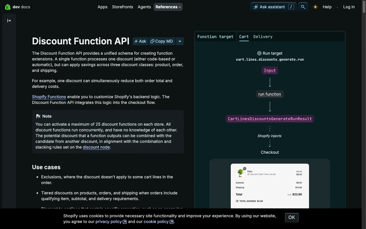 Shopify dev documentation page for the Storefront MCP and Universal Commerce Protocol that powers agentic checkout in April 2026
