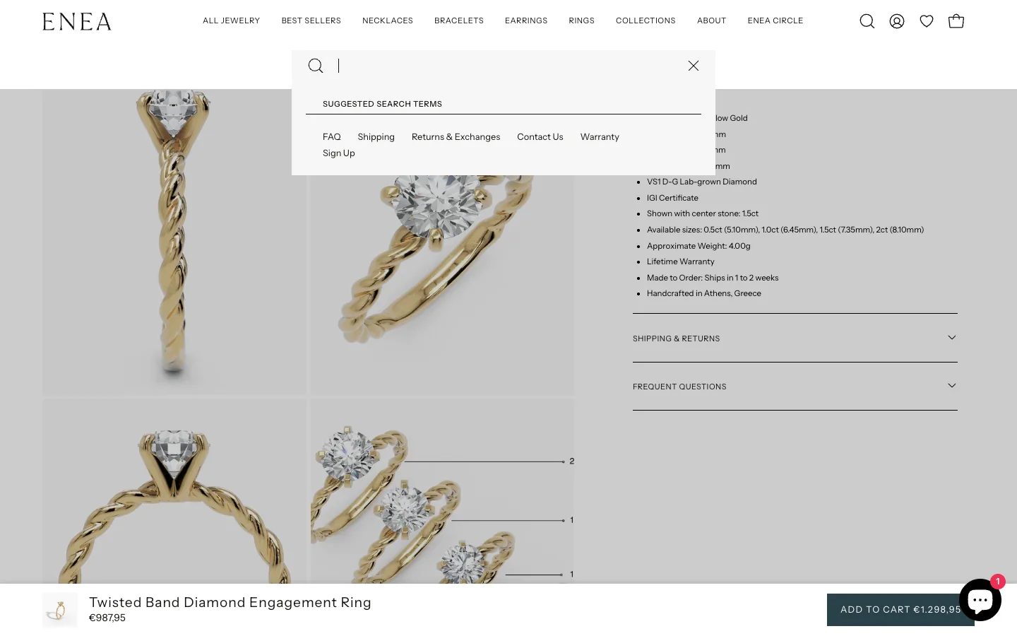 Shopify Liquid + JS metal swap chain rewrites the description to 14k Solid Yellow Gold when a different variant is selected